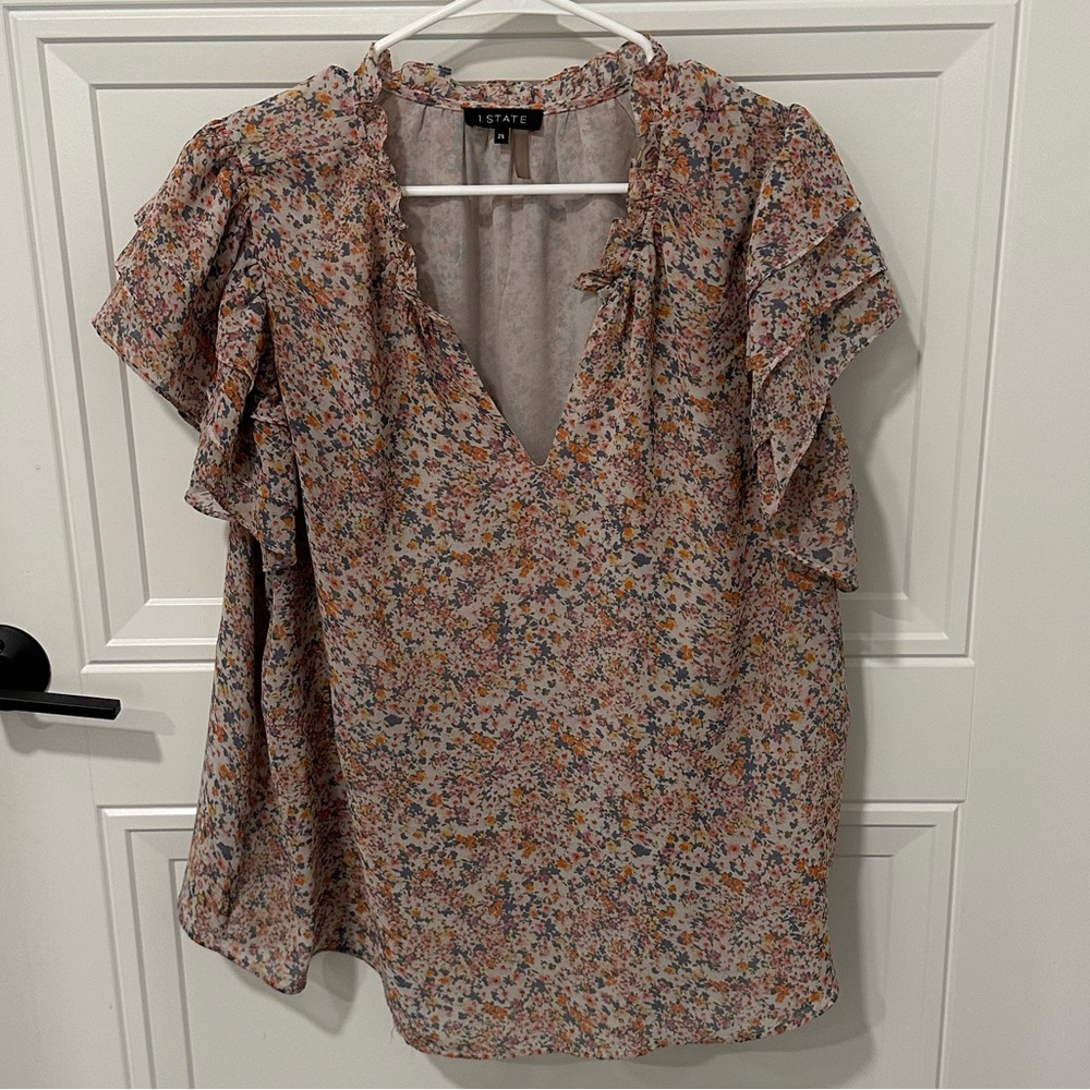 1. STATE Flutter Sleeve Top
